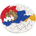 Borders Country Flag Geography Map Wooden Puzzle Round View3