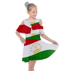 Flag Iran Tajikistan Afghanistan Kids  Shoulder Cutout Chiffon Dress