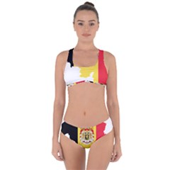 Belgium Country Europe Flag Criss Cross Bikini Set