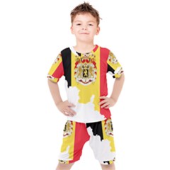 Belgium Country Europe Flag Kids  Tee And Shorts Set