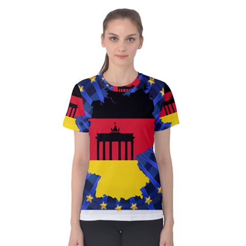 Republic Germany Deutschland Map Women s Cotton Tee by Sapixe