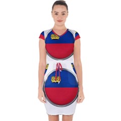 Lithuania Flag Country Symbol Capsleeve Drawstring Dress 