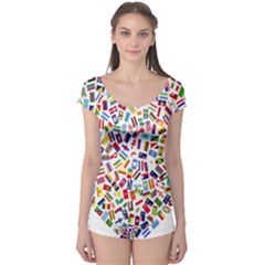 Heart Flags Countries United Unity Boyleg Leotard  by Sapixe