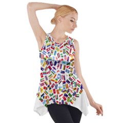 Heart Flags Countries United Unity Side Drop Tank Tunic by Sapixe