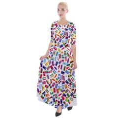 Heart Flags Countries United Unity Half Sleeves Maxi Dress