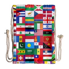 Flags Countries International Drawstring Bag (large)