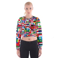 Flags Countries International Cropped Sweatshirt by Sapixe