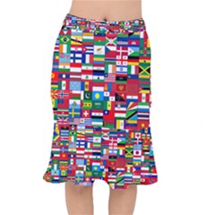 Flags Countries International Short Mermaid Skirt