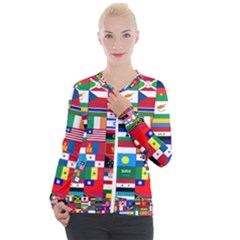 Flags Countries International Casual Zip Up Jacket by Sapixe