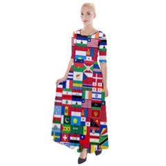 Flags Countries International Half Sleeves Maxi Dress