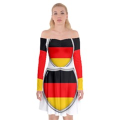 Flag German Germany Country Symbol Off Shoulder Skater Dress