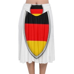 Flag German Germany Country Symbol Velvet Flared Midi Skirt