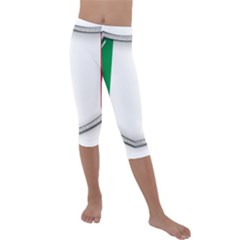 Flag Italy Country Italian Symbol Kids  Lightweight Velour Capri Leggings 