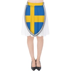 Flag Sweden Country Swedish Symbol Velvet High Waist Skirt