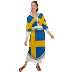 Flag Sweden Country Swedish Symbol Grecian Style  Maxi Dress by Sapixe