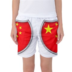 Flag China Country Nation Asia Women s Basketball Shorts by Sapixe