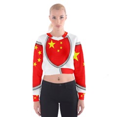 Flag China Country Nation Asia Cropped Sweatshirt by Sapixe
