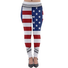 Flag Usa America American National Lightweight Velour Leggings by Sapixe