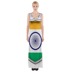 Flag India Nation Country Banner Thigh Split Maxi Dress