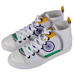Flag India Nation Country Banner Women s Mid-top Canvas Sneakers