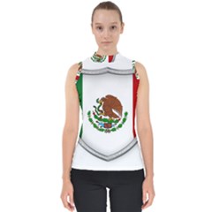 Flag Mexico Country National Mock Neck Shell Top by Sapixe