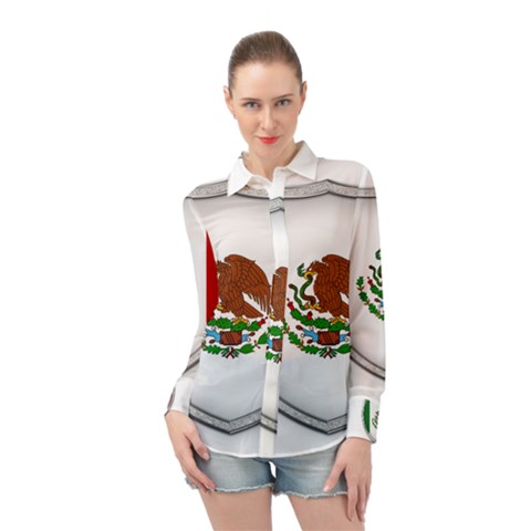 Flag Mexico Country National Long Sleeve Chiffon Shirt by Sapixe