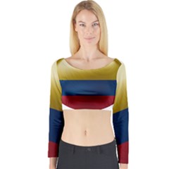 Colombia Flag Country National Long Sleeve Crop Top by Sapixe