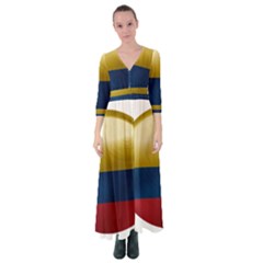 Colombia Flag Country National Button Up Maxi Dress by Sapixe