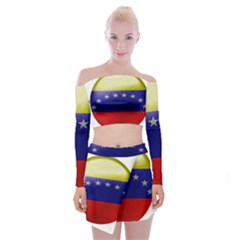 Venezuela Flag Country Nation Off Shoulder Top With Mini Skirt Set