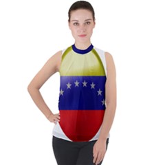 Venezuela Flag Country Nation Mock Neck Chiffon Sleeveless Top by Sapixe