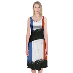 Flag France Flags French Country Midi Sleeveless Dress