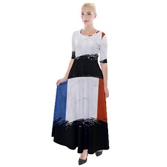 Flag France Flags French Country Half Sleeves Maxi Dress