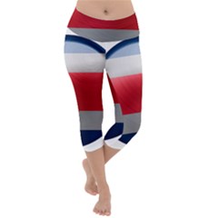 Costa Rica Flag Country Symbol Lightweight Velour Capri Yoga Leggings by Sapixe