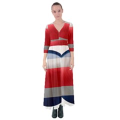 Costa Rica Flag Country Symbol Button Up Maxi Dress by Sapixe