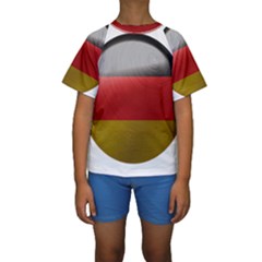 Germany Flag Europe Country Kids  Short Sleeve Swimwear