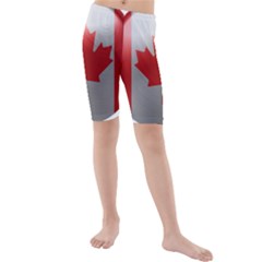 Canada Flag Country Symbol Nation Kids  Mid Length Swim Shorts