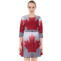 Canada Flag Country Symbol Nation Smock Dress