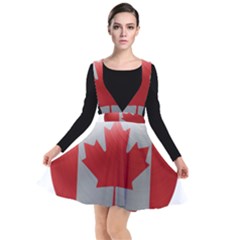Canada Flag Country Symbol Nation Plunge Pinafore Dress