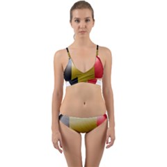 Belgium Flag Country Europe Wrap Around Bikini Set by Sapixe