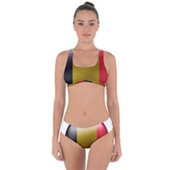 Belgium Flag Country Europe Criss Cross Bikini Set by Sapixe