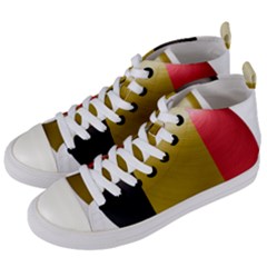 Belgium Flag Country Europe Women s Mid-top Canvas Sneakers by Sapixe