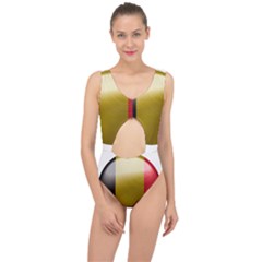 Belgium Flag Country Europe Center Cut Out Swimsuit by Sapixe