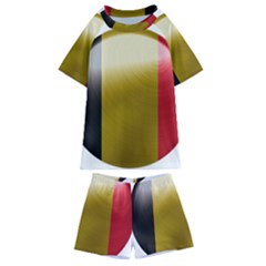 Belgium Flag Country Europe Kids  Swim Tee And Shorts Set by Sapixe