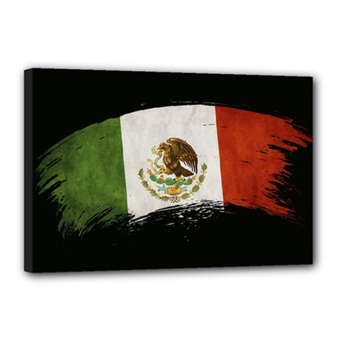 Flag Mexico Country National Canvas 18  X 12  (stretched) by Sapixe