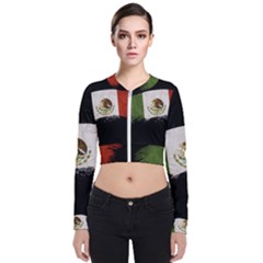 Flag Mexico Country National Long Sleeve Zip Up Bomber Jacket by Sapixe