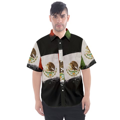 Flag Mexico Country National Men s Short Sleeve Shirt by Sapixe