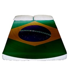 Brazil Flag Country Symbol Fitted Sheet (queen Size) by Sapixe