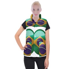 Brazil Flag Country Symbol Women s Button Up Vest by Sapixe