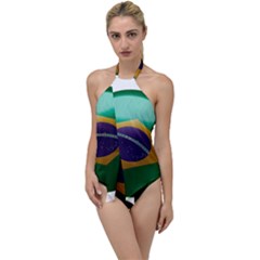 Brazil Flag Country Symbol Go With The Flow One Piece Swimsuit by Sapixe