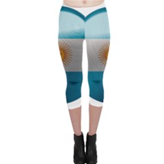 Argentina Flag Country Nation Capri Leggings 